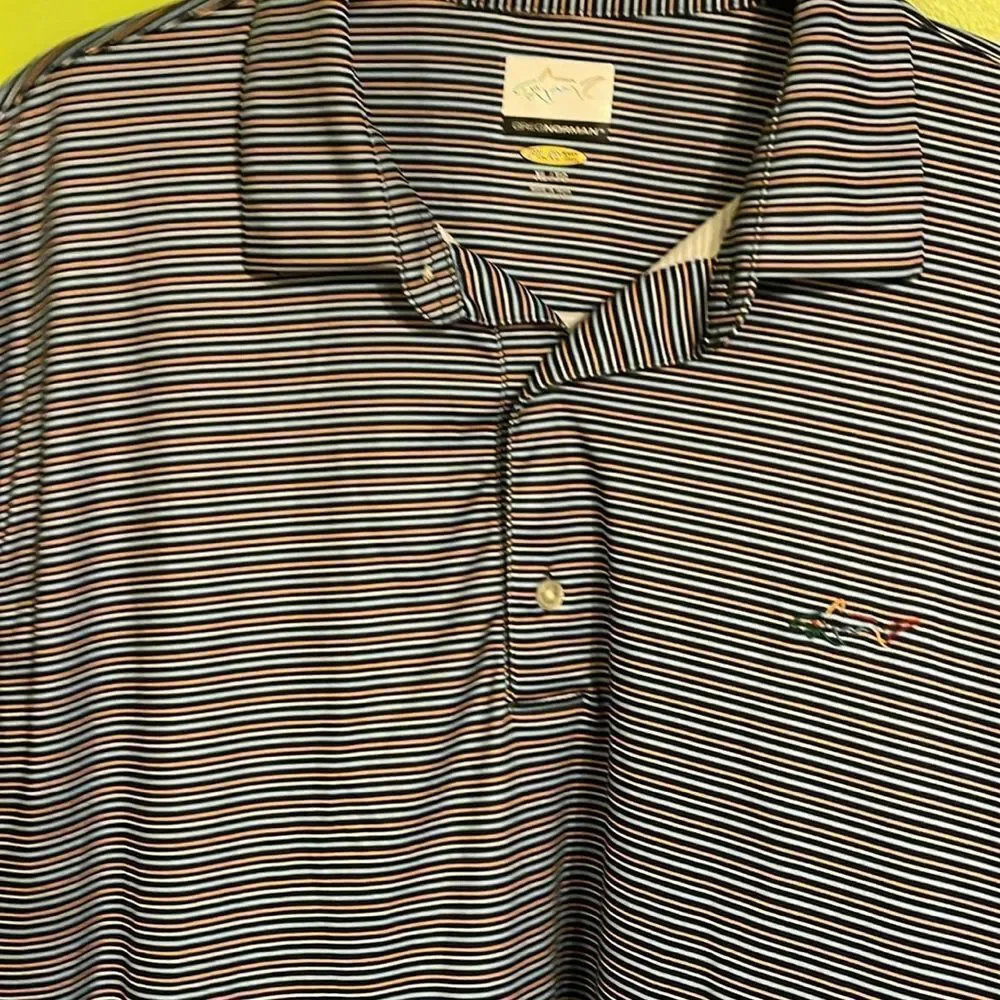 Greg Norman Men's Striped Polo Golf Shirt Size XL